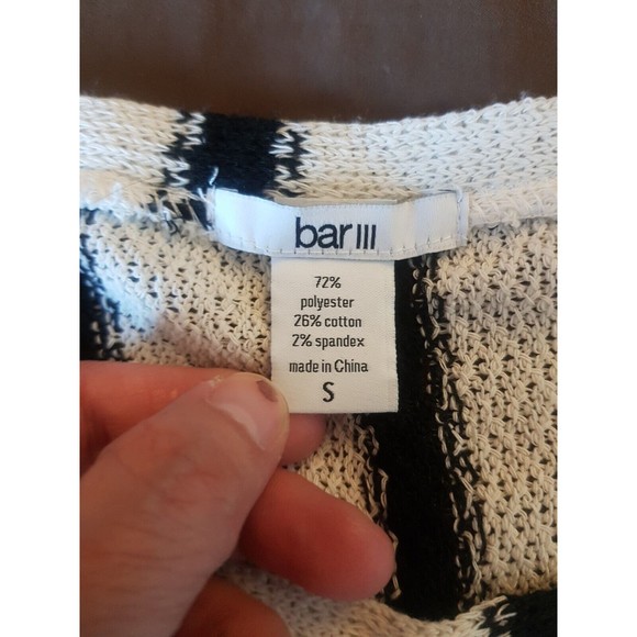 Bar III Womens Tunic Top Knit Striped Long Sleeve High Low Light Size Small - Picture 8 of 12